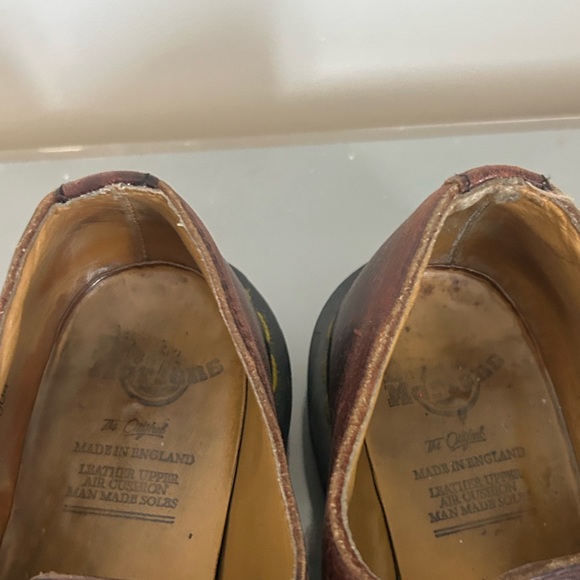 True vintage Doc Martens Mary Janes burgundy size 4 EU made in England - Picture 10 of 12